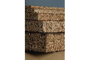 BIOSUGHERO Biocork - Pannelli di sughero biondo agglomerato dimensioni 50x100cm spess. da 1 a 8cm per cappotti interni/esterni e isolamento termoacustico di tetti/soffitti/pareti/pavimenti (1cm - conf. da 10mq)