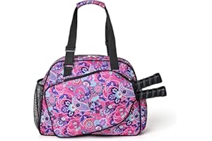 Boulder Bee | Premium Pickleball Bags | PickleBall Tote Bag for Women | Women’s Hand/Shoulder Gym Bag w Water Bottle Holder | With Racquet/Paddle Holder