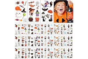 KEELYY Tatuaże dla dzieci, 30 arkuszy tatuaży tymczasowe naklejki, fałszywe tatuaże prezenty dla chłopca dziewczyny tatuaż dzieci dorośli makijaż impreza Halloween dekoracje do cosplay