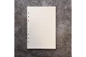 ZELTEN Recharge pour 8.5 pouces A5 couverture 6 trous anneau rond voir classeur dossier(A5 Paper Refill-Lined, 1 Package)