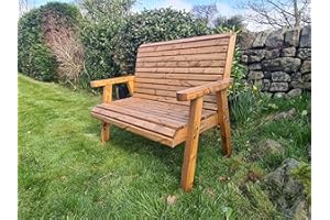 CHURNET VALLEY WOODEN GARDEN BENCH SITS 2, VALLEY BROWN BENCH