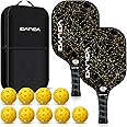 DANDA Pickleball Paddles, USAPA Approved Fibreglass Surface – with a Honeycomb Composite Core – Durable and Lightweight – Pickleball Set with EXTRA 9 Outdoor Balls and Carry Case