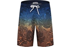 APTRO Costumi Pantaloncini da Bagno Uomo Mare Surf Piscina Stampa Hawaiana Estiva Grande Asciugatura Rapida con Fodera in Rete