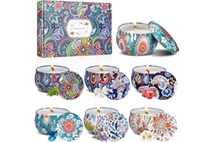 Bixury Świece zapachowe, zestaw upominkowy dla kobiet, 6 sztuk świec do aromaterapii, do redukcji stresu, zestaw świec zapachowych, prezenty świąteczne do domu, świeca zapachowa na Boże Narodzenie,