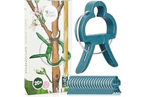 OwnGrown Clips pour Attacher Les Plantes: 20 Clips Vert pour Plantes Taille L - Aide à l'escalade des Plantes grimpantes sur tuteur Spirale ou Piquet Bambou - Clips pour Le Jardinage et Le Potager