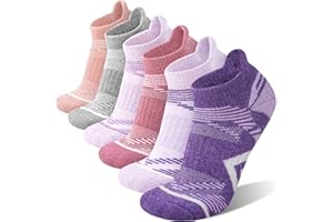 ANTSANG 6 Pares Calcetines Tobillo Lana Merino Senderismo Carrera Compresión Gruesos Acolchados Transpirables Hombre Mujer