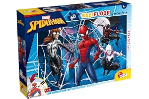 LISCIANI - MARVEL SPIDERMAN - Pussel Maxifloor för barn från 4 år - 70x50cm - Jättepussel av superhjältar Dubbelsidigt - Till