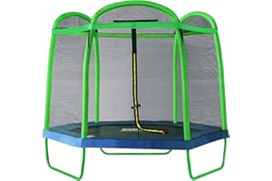 ‎SIXBROS. SixBros. SixJump Gartentrampolin für Kinder 2,10m, Outdoor-Trampolin für den Garten, Kindertrampolin inkl. Sicherheitsnetz & Stangenschutz, robust & wasserdicht