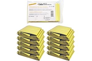 Tiga-Med Lot de 50 couvertures de sauvetage - Doré/argenté - 210 x 160 cm - Film de sauvetage pour premiers secours d'urgence