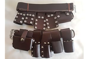 BBI LIMITED Scaffolding Strong Leather Tool Set Belt Full Quality Frogs Set (Brown Original Leather)