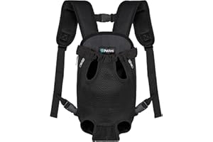 PetAmi Dog Carrier Backpack, Adjustable Dog Pet Cat Front Carrier Backpack | Ventilated Dog Chest Carrier for Hiking Camping Travel, Sling Bag for Small Medium Dog Cat Puppies, Medium, 9-13 lbs, Black