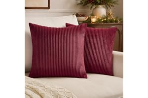 Topfinel Set med 2 kuddfodral för jul röd brödsoffa vardagsrum 50x50
