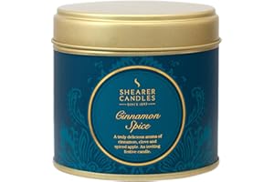 Shearer Candles Cinnamon Spice Large Scented Gold Tin Candle-Teal