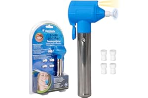 OptiSmile® Lucidatrice a Denti | Smacchiatore e Sbiancante Dentale Elettrico | Rimuove Discromie, Placca e Tartaro | Pulizia Professionale per Denti Bianchi | con 5 Accessori per la Lucidatura