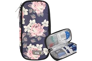 AYVANBER Insulin Cooler Travel Case Small Diabetic Medication Cooler Portable Cooling Bag with 2 Reusable Gel Ice Packs for Insulin Pens While Traveling and Other Diabetic Supplies (Black Flower)