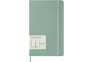 Moleskine Veckoplanerare 2027, hårt omslag 12 månaders dagbok med utrymme för anteckningar och elastisk stängning, stor 13 x