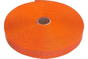 GM CLIMBING 1 inch Nylon Tubular Webbing Tape UIAA Certified 4000lb Heavy Duty for Climbing Rescue Rope Works Survival Outdoor General Purposes 1' x 30Ft / 10 Yards