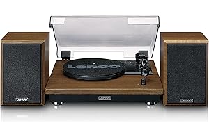 Lenco LS-100 Tocadiscos hi-fi - con Bluetooth 5.0 - Altavoz Externo - 2 x 10 w rms - transmisión por Correa - Apagado automático - Madera