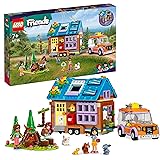 LEGO 41735 Friends Casetta Mobile, Playset con Roulotte Apribile e Macchina Giocattolo per Campeggio nella Foresta, Personagg