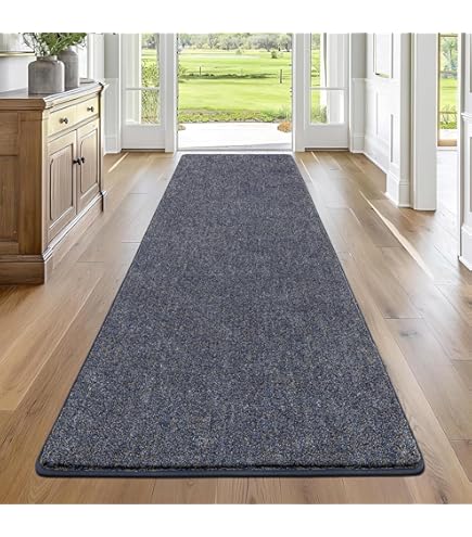 KwuSeug Lange hal tapijtlopers, antislip entreetapijt, wasbare keukentapijtvloermat, super absorberend, welkomstmat tapijt voor badkamer, entree, slaapkamer, trapdeur, ingangen, gang 60 x 500 cm