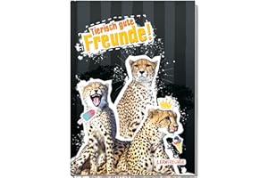 ‎HÄFFT Freundebuch Schule für Mädchen und Jungen [Gepard] Hardcover Poesiealbum, liebevoll und witzig gestaltet - von Lernfreunde by Häfft | nachhaltig & klimafreundlich