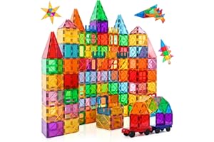 NAETANY Blocs Construction Magnétiques, 100 Pièces Constructions Magnetique Enfant Jouets Magnétiques Ludique et Créatif pour Les Enfants de 3 4 5 6 7 8 Ans Cadeaux d'anniversaire