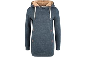 OXMO Vicky Hood Long Damen Kapuzenpullover Hoodie Pullover mit Kapuze