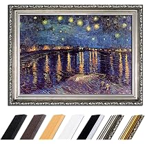 Van Gogh 'Sternennacht über Der Rhone' Wandbild – Klassischer Goldener Rahmen, 66x56 Cm