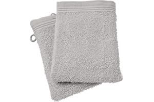 UNIVERSDECOR UNIVERS-DECOR Lot de 2 Gants de Toilette éponge Spa 15 x 21 cm / 400 GR/m² (Gris, Lot de 2 Gants de Toilette Spa 15 x 21 cm)