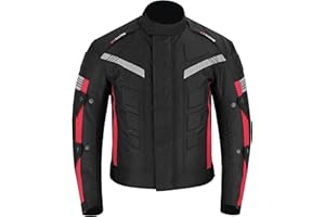 VASTER Chaqueta de Moto - Impermeables Prueba Motocicleta para Hombre con Protecciones - Chaleco Textil para Motocicleta, Aprobado Por la CE (EN 17092-4)