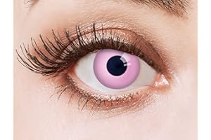DOCLOGE Couleur des lentilles de contact Pink Panther de aricona – années couvrant la lentille à terme pour les yeux sombres et claires- sans correction- les lentilles colorées pour le carnaval- des soirées à thème et des costumes d'Halloween