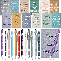 Set Regalo Ringraziamento Tenare - 12 Quadernini E 12 Penne Con Frasi Motivazionali, Colorati - Foto 2