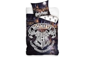Harry Potter Juego de Ropa de Cama Infantil, Funda nórdica de 140 x 200 cm y Funda de Almohada de 63 x 63 cm, algodón
