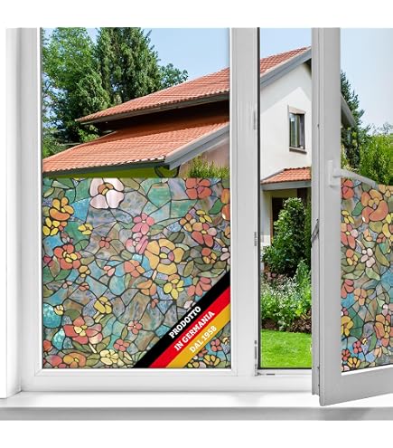 Pellicola Per Vetri Finestre Decalcomanie for adesivi decorativi arcobaleno Tinta vinilica for vetro protettivo 3D for casa e ufficio Protezione solare Pellicola for vetri che blocca il sole(A,45x200