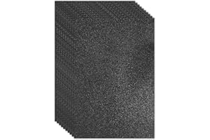 PATIKIL 10 Pcs Feuille de Mousse EVA Brillante et Pailletée Noir 30 x 20cm 2mm Épais Feutre Pailleté EVA Scintillant pour Projets d'Artisanat et de Bricolage