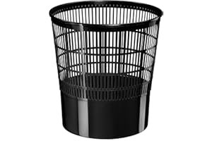 CEP Corbeille à papier ajourée Ecoline 16 litres H32 cm Noir