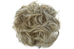 CAISHA Postiche Choucho Avoir Les Cheveux Relevés Avoir Les Cheveux Relevés Volumineux Bouclé Chignon Blond Cendré Mix G32A