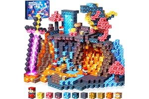 COOLJOYA Magnetic Blocks, Magnetic Building Blocks for Kids Boys Girls Aged 3 4 5 6 7 8 Years Old, Montessori STEM Toys for Toddlers Kids, Halloween Sword Lava