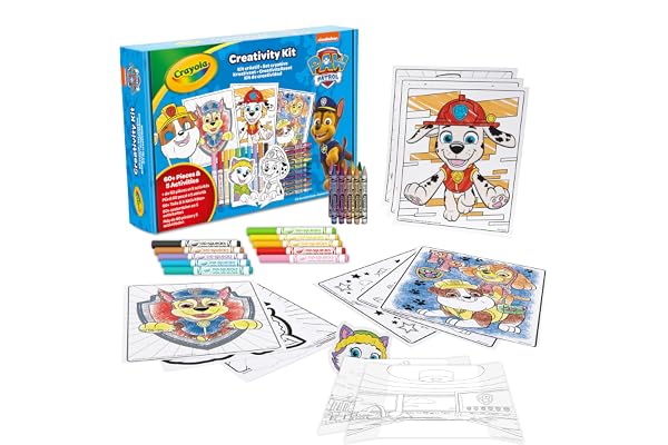 Crayola - Set Créatif Pat' Patrouille 5 Activités, avec pages à colorier, Feutres, Crayons de Cire, 60 Pièces, Cadeau pour Enfants, à partir de 4 ans, 04-2940