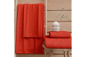 PETTI Artigiani Italiani - Asciugamani Bagno in 100% Spugna di Cotone, Set Asciugamani 1+1, 2 Pezzi 1 Asciugamano Viso e 1 Asciugamano Mani, Asciugamani Rosso