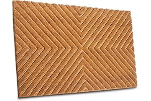 Hanse Home Wycieraczka kokosowa do wnętrz – mata zatrzymująca brud, naturalna, mata kokosowa, geometryczny wzór, antypoślizgowa wycieraczka do korytarza, tarasu, strefy wejściowej – 45 x 75 cm