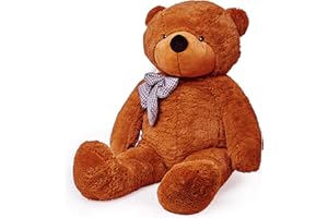 Lumaland Peluche XXL Marrone 120cm Orso di Peluche Enorme Morbido Orsacchiotto Gigante