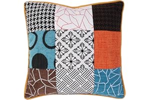 HOME DECO FACTORY Cuscino patchwork sfoderabile, 40 x 40 cm, decorazione tessile