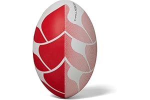 Canterbury Unisex Thrillseeker Play Rugby Ball | Standardowy uchwyt | Piłka treningowa, Rugby, Biała/Czerwona, 4