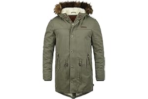 Indicode IDPulsoor męska kurtka zimowa, parka, płaszcz z podszewką z pluszu i futrzanym kapturem