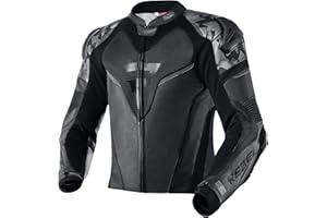 REBELHORN Rebel Giacca da moto in pelle di mucca Gomiti Spalle e paraschiena Cursori di ventilazione su gomiti e spalle 4 tasche Elementi riflettenti