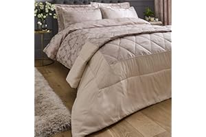 Catherine Lansfield Damask Jacquard 240x260cm Bedspread Champagne Gold