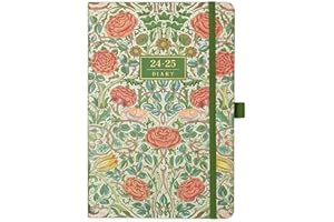 ARTFAN Agenda scolaire semainier 2024-2025 d'août 2024 à juillet 2025 avec porte-stylo, poche intérieure, couverture rigide de qualité supérieure, motif oiseau vert Format A5