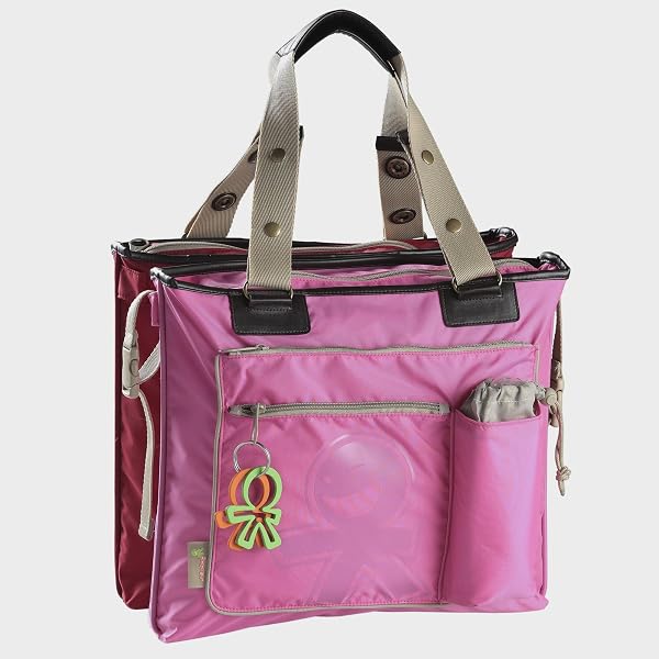 Wickeltasche Loft Paige In Rot/grau – Sportliche Messenger-Tasche Für Väter & Mütter, Mit Wickelauflage Und Clipix-System