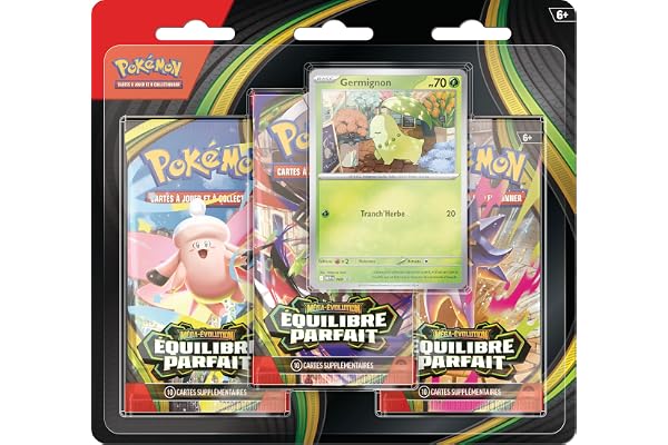 Pokémon : Blister de Trois boosters Méga-Évolution – Équilibre Parfait du (1 Carte Promo Brillante et 3 boosters) JCC Pokémon